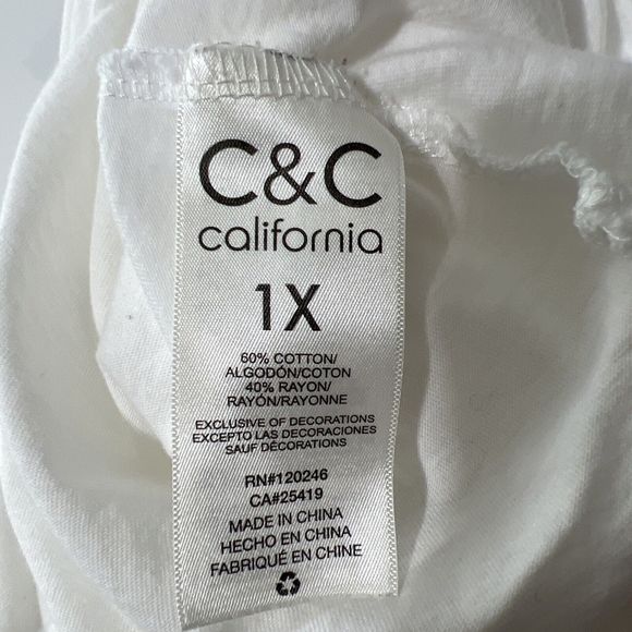 C&C California Pride Shirt Women 1X Plus Size Rainbow Love is Love Spellout Tee - Picture 7 of 16